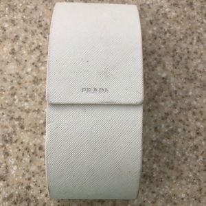 White Prada sunglasses case